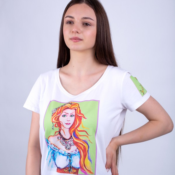 Дизайнерська жіноча футболка "Вогонь"